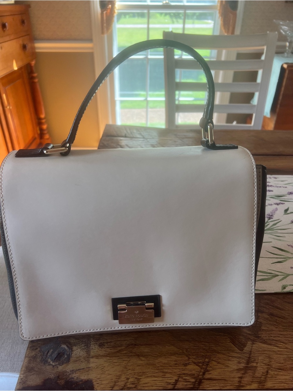 kate spade Cream, Navy and Gray Top-Handle Satchel